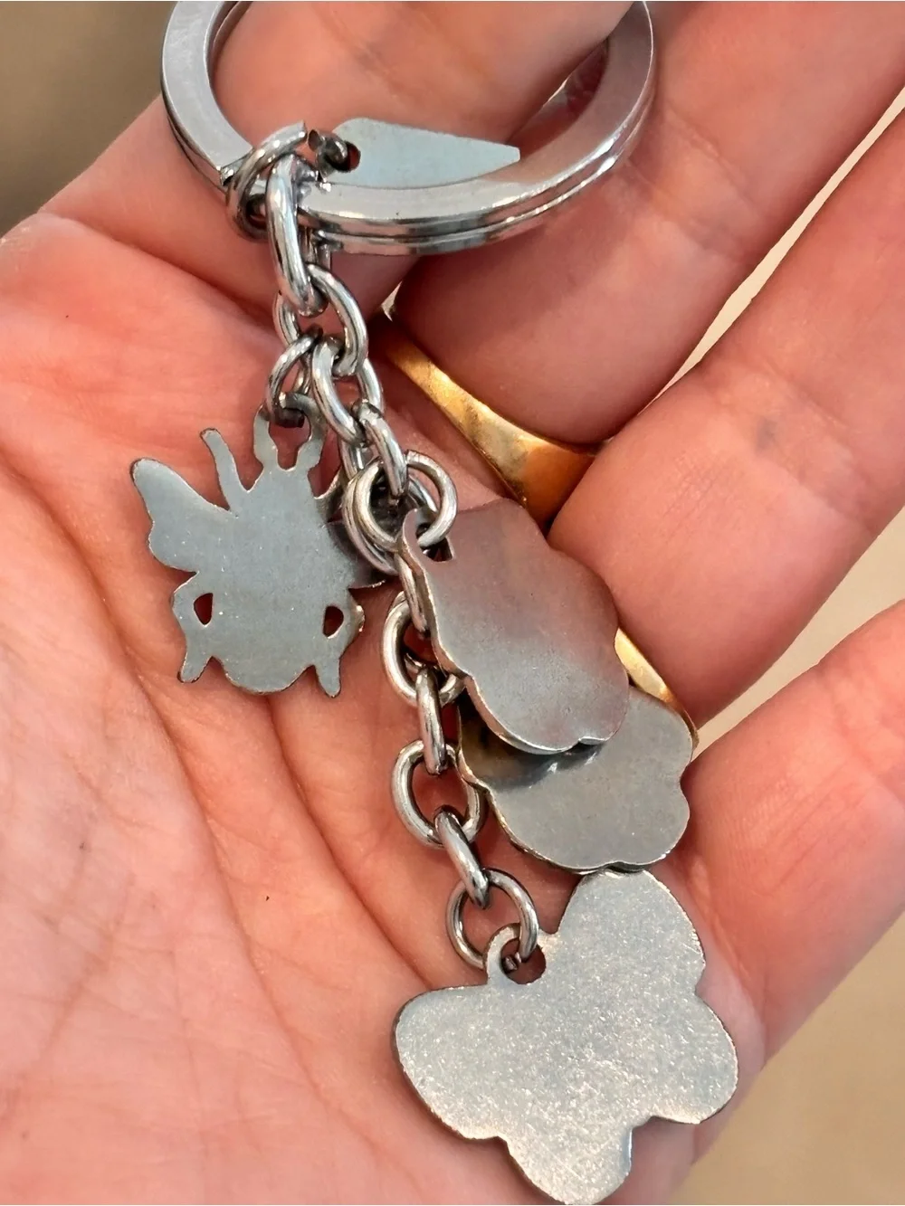 COACH Vintage RARE Bee, Flower & Blue Butterfly Charm Keychain Bag Charm - Picture 7 of 7